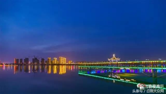 莒縣沭河公園夜景，真是美！