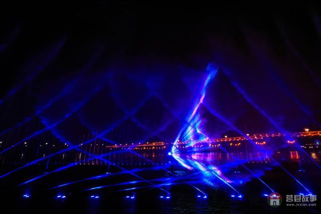 莒縣沭河濕地公園，上演激光水幕音樂噴泉，真是太棒了